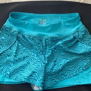 tek gear Turquoise Wave-Print Athletic Shorts Size XL